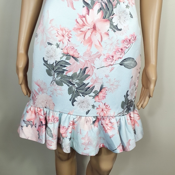 NWOT Forever new floral dress Sze 8  fit & flare wedding cocktail bustier frill - Picture 4 of 6